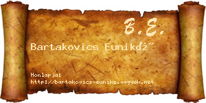 Bartakovics Euniké névjegykártya